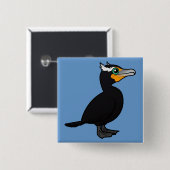Badge Carré 5 Cm Cormorant à double crête (Devant & derrière)