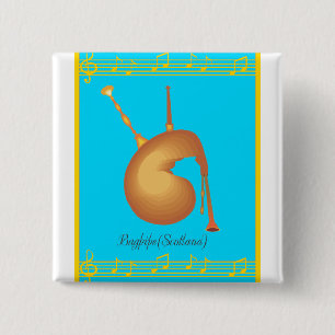 Badge Carré 5 Cm cornemuse