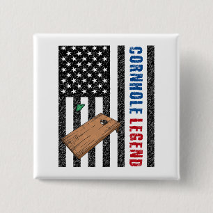 Badge Carré 5 Cm Cornhole Legend USA