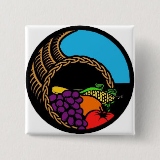 Badge Carré 5 Cm Cornucopie noire