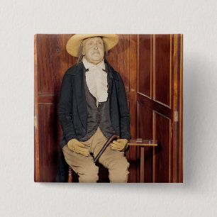 Badge Carré 5 Cm Corps embaumé de Jeremy Bentham