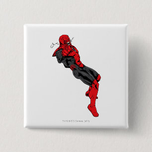 Badge Carré 5 Cm Corps rouges de lanterne - rage se penchant 1