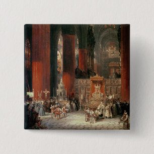 Badge Carré 5 Cm Cortège dans la cathédrale de Séville, 1833 (hu