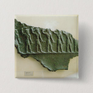 Badge Carré 5 Cm Cortège des guerriers d'Elamite, Susa, Iran,