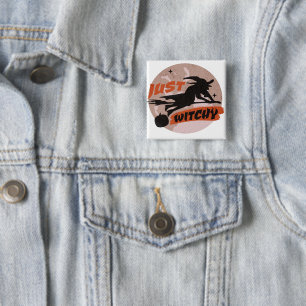 Badge Carré 5 Cm Costume de sorcière rétro Halloween bonbons 