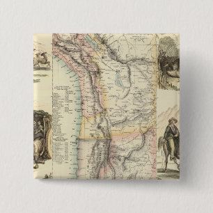 Badge Carré 5 Cm Côte ouest de l'Amérique du Sud