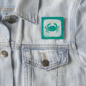 Badge Carré 5 Cm Côtier | Crabe aquatique (En situation)