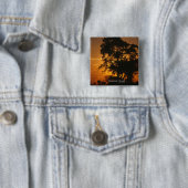 Badge Carré 5 Cm Coucher de soleil de Savannah (En situation)