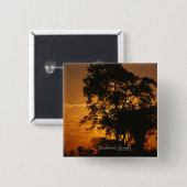 Badge Carré 5 Cm Coucher de soleil de Savannah (Devant & derrière)