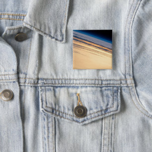 Badge Carré 5 Cm Coucher De Soleil Orbital Au Large De La Basse Cal