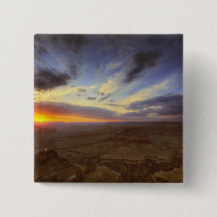 Badge Carré 5 Cm Coucher de soleil, rive sud du Grand Canyon, Grand