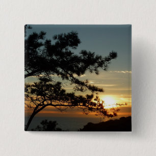 Badge Carré 5 Cm Coucher de soleil sur le pin de Torrey I Paysage c