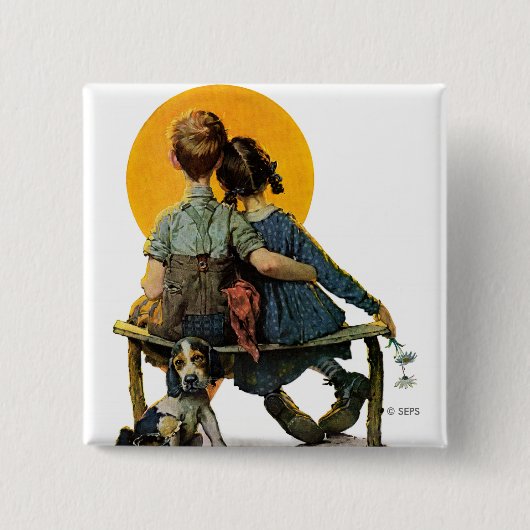 Badge Carré 5 Cm Coucher du soleil (Devant)