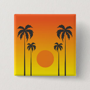 Badge Carré 5 Cm Coucher du soleil