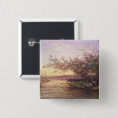 Badge Carré 5 Cm Coucher du soleil, Camargue (Devant & derrière)