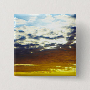 Badge Carré 5 Cm Coucher du soleil déprimé bleu jaune avec des