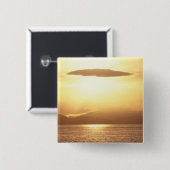Badge Carré 5 Cm Coucher du soleil d'océan (Devant & derrière)