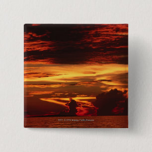 Badge Carré 5 Cm Coucher du soleil en mer