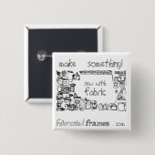 Badge Carré 5 Cm Coudre Avec Bouton Broche De Tissu (Devant & derrière)