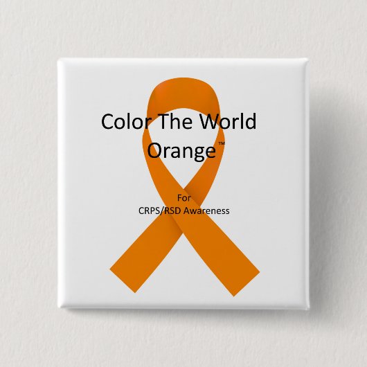 Badge Carré 5 Cm Couleur du bouton World Orange™ (Devant)