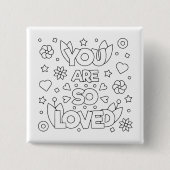 Badge Carré 5 Cm Couleur Moi Vous Êtes Si Aimé Activité Inspirer (Devant)