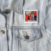 Badge Carré 5 Cm couleurs de douleur (En situation)