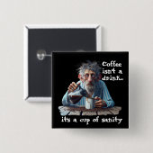 Badge Carré 5 Cm Coupe De Sanity (Devant & derrière)