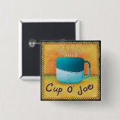 Badge Carré 5 Cm Coupe Joe Button (Devant & derrière)