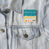 Badge Carré 5 Cm Couple bronzage Voyage personnalisé (En situation)