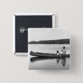 Badge Carré 5 Cm Couples dans un canoë (Devant & derrière)