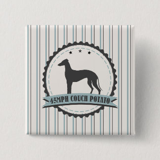 Badge Carré 5 Cm Coureur retraité par lévrier animal paresseux de