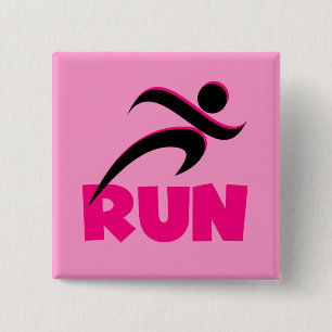 Badge Carré 5 Cm COUREZ le rose