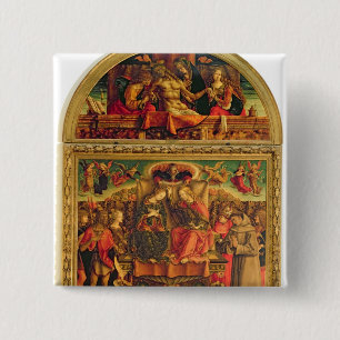 Badge Carré 5 Cm Couronnement de la Vierge