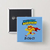 Badge Carré 5 Cm Courrier-Marathon de marathon du Wisconsin (Devant & derrière)