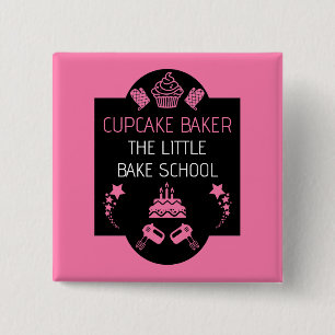Badge Carré 5 Cm Cours de cuisine Cupcake