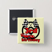 Badge Carré 5 Cm Course automobile 3e anniversaire Tshirts et cadea (Devant & derrière)