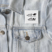 Badge Carré 5 Cm Course de chevaux (En situation)
