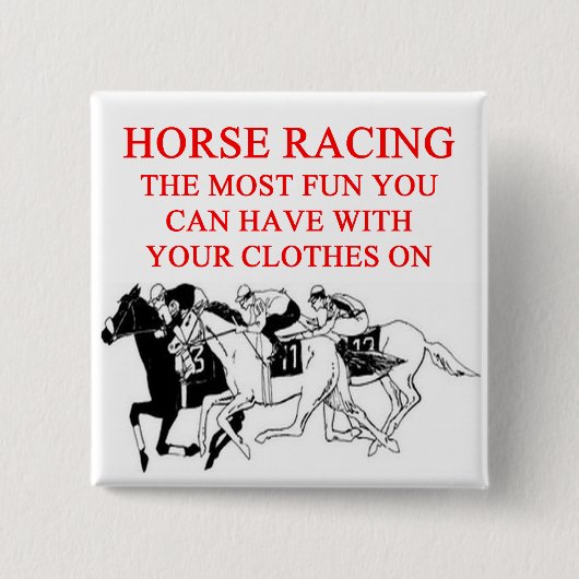 Badge Carré 5 Cm Course de chevaux (Devant)