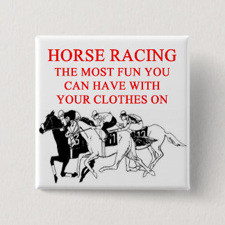 Badge Carré 5 Cm Course de chevaux