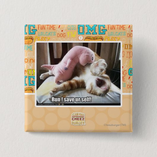 Badge Carré 5 Cm Course ! Sauvez l'individu d'ur ! (Devant)