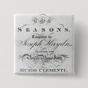 Badge Carré 5 Cm Couverture de la feuille de score des 'saisons