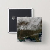 Badge Carré 5 Cm Couverture de neige s'étendant du nord-est du Texa (Devant & derrière)