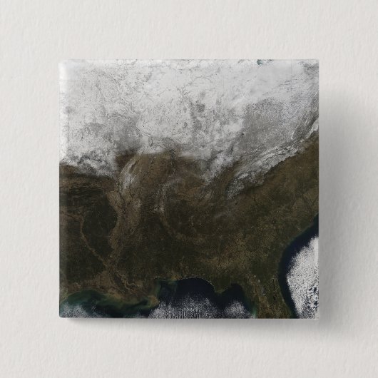 Badge Carré 5 Cm Couverture de neige sur les Etats-Unis (Devant)