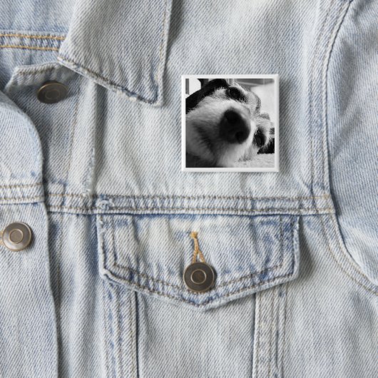 Badge Carré 5 Cm Couverture rétrospective (En situation)