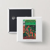 Badge Carré 5 Cm Couverture verte d'aube (Devant & derrière)