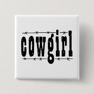 Badge Carré 5 Cm Cow-girl