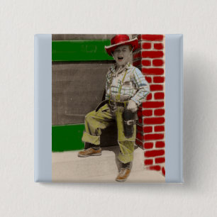 Badge Carré 5 Cm cowboy urbain