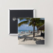 Badge Carré 5 Cm Cozumel, Mexique (Devant & derrière)