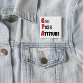 Badge Carré 5 Cm CPA : Peut passer l'attitude (En situation)