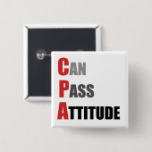 Badge Carré 5 Cm CPA : Peut passer l'attitude (Devant & derrière)